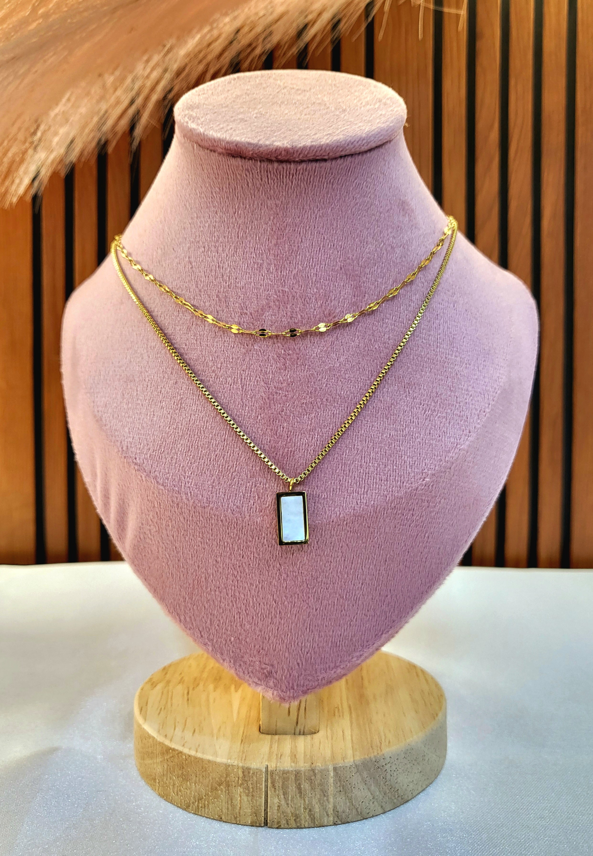 Aurea Dual-Layer Reversible Necklace in Stainless Steel | 18KT Gold Plated | Fashion Jewellery