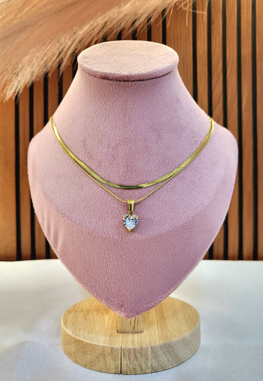 Dainty Heart 2 Layer Solitaire Chain