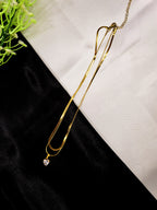 Dainty Heart 2 Layer Solitaire Chain