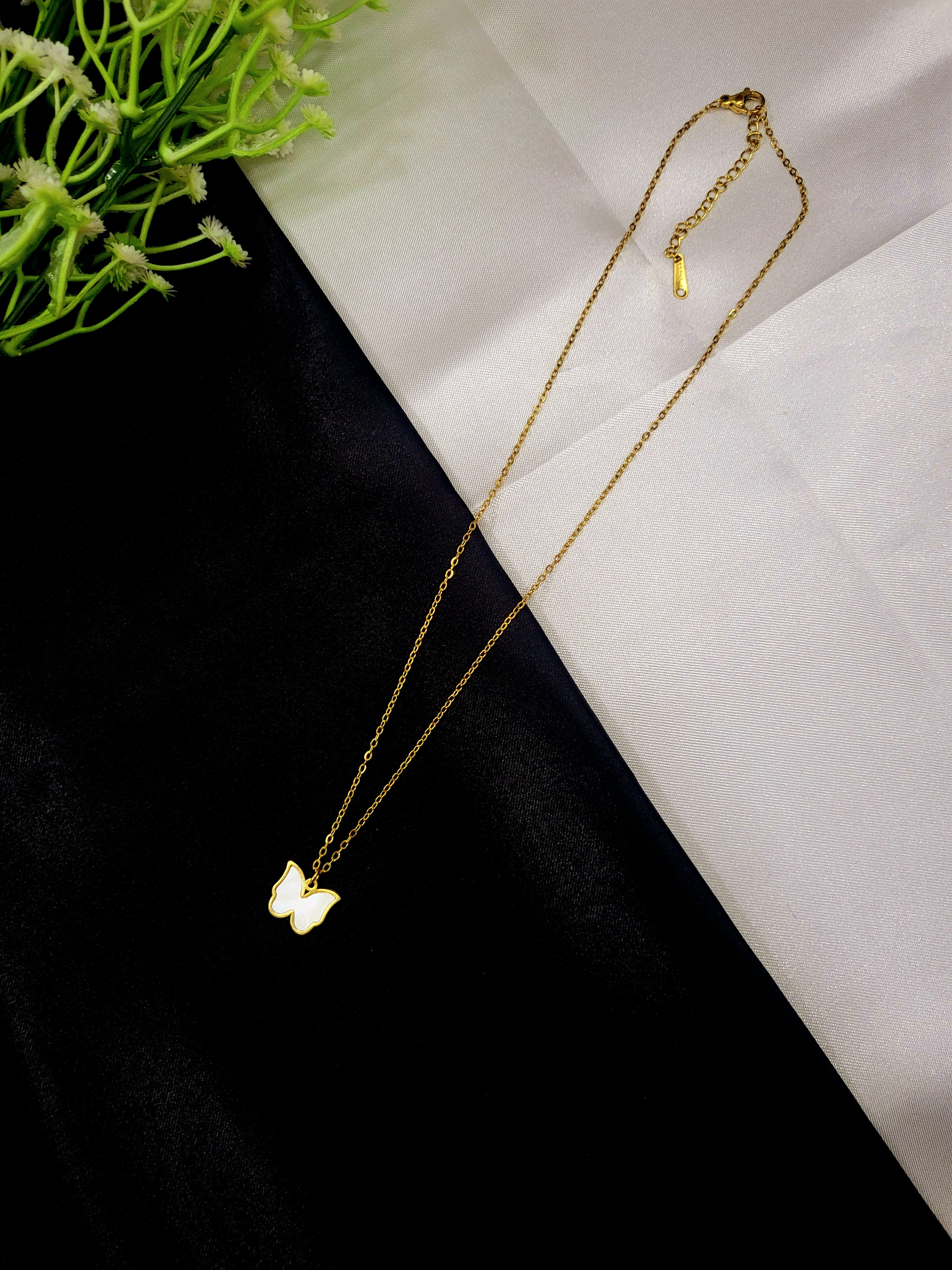 Aurum Butterfly Necklace in Stainless Steel | Reversible, Tarnish-Free