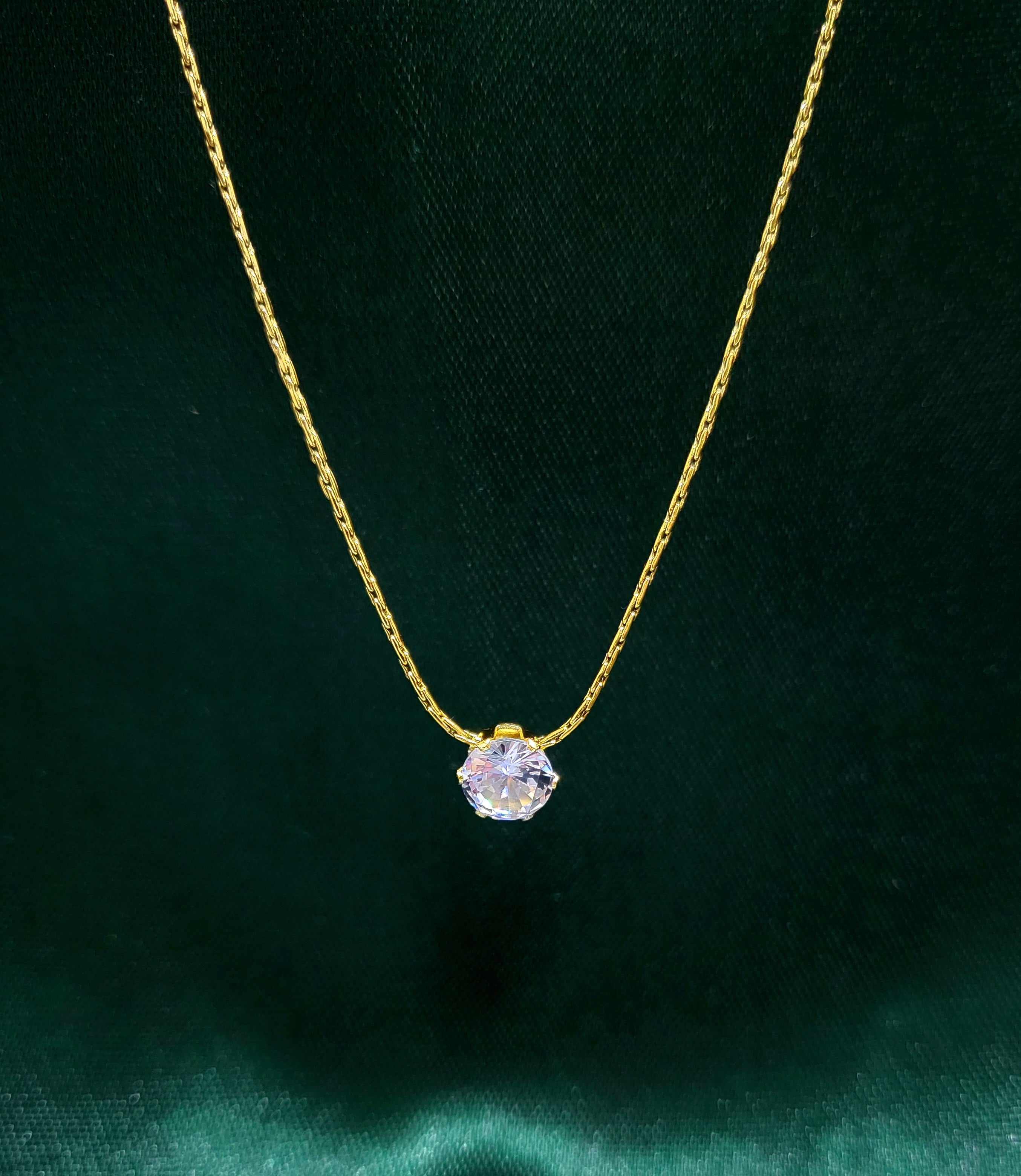 Classic Solitaire Pendant Necklace