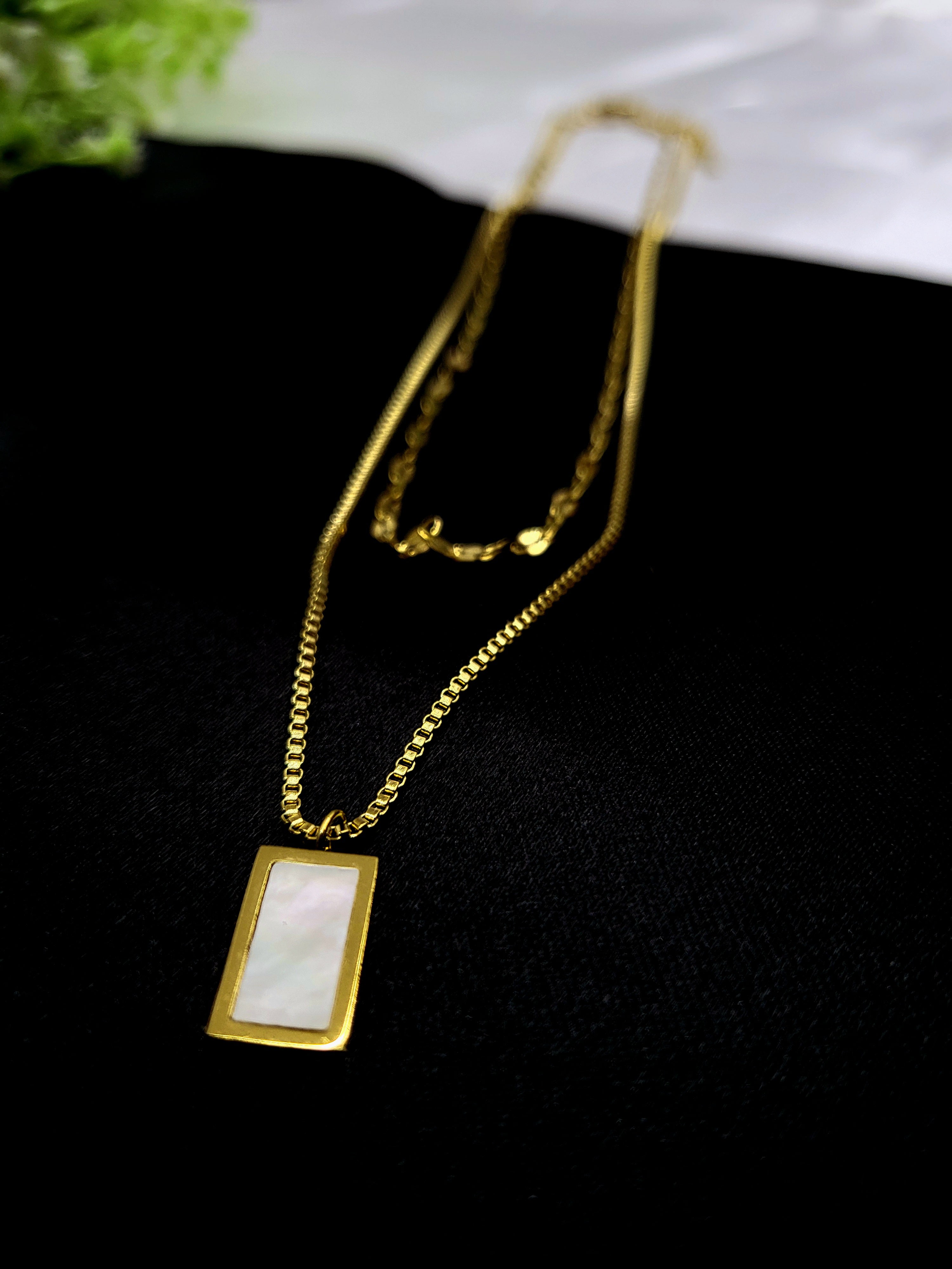 Aurea Dual-Layer Reversible Necklace in Stainless Steel | 18KT Gold Plated | Fashion Jewellery