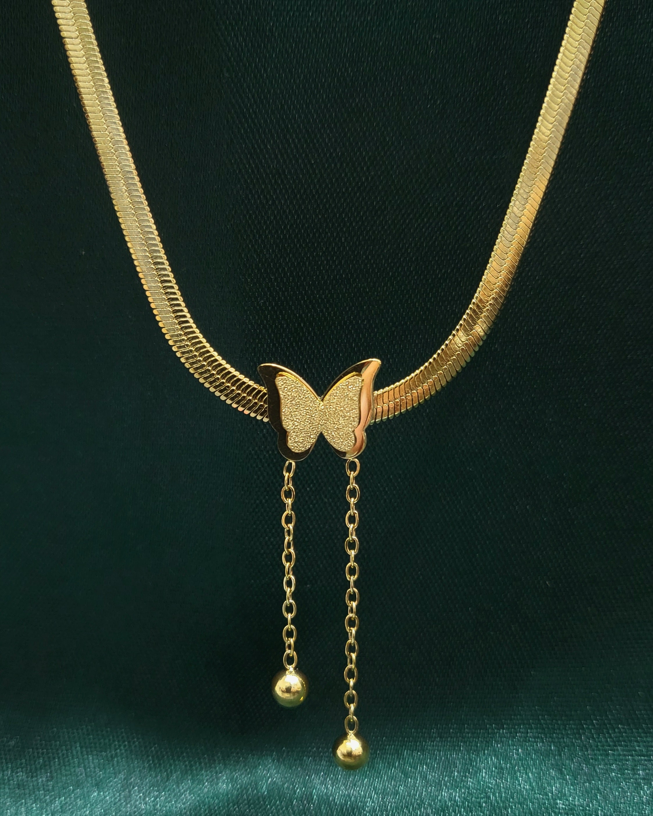 Orla Butterfly Gold Plate Necklace