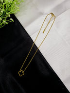 Lorvyn Clover Pendant Set for Women | Premium Stainless Steel Gold-Plated Necklace & Stud Earrings Set | Tarnish Resistant Jewellery