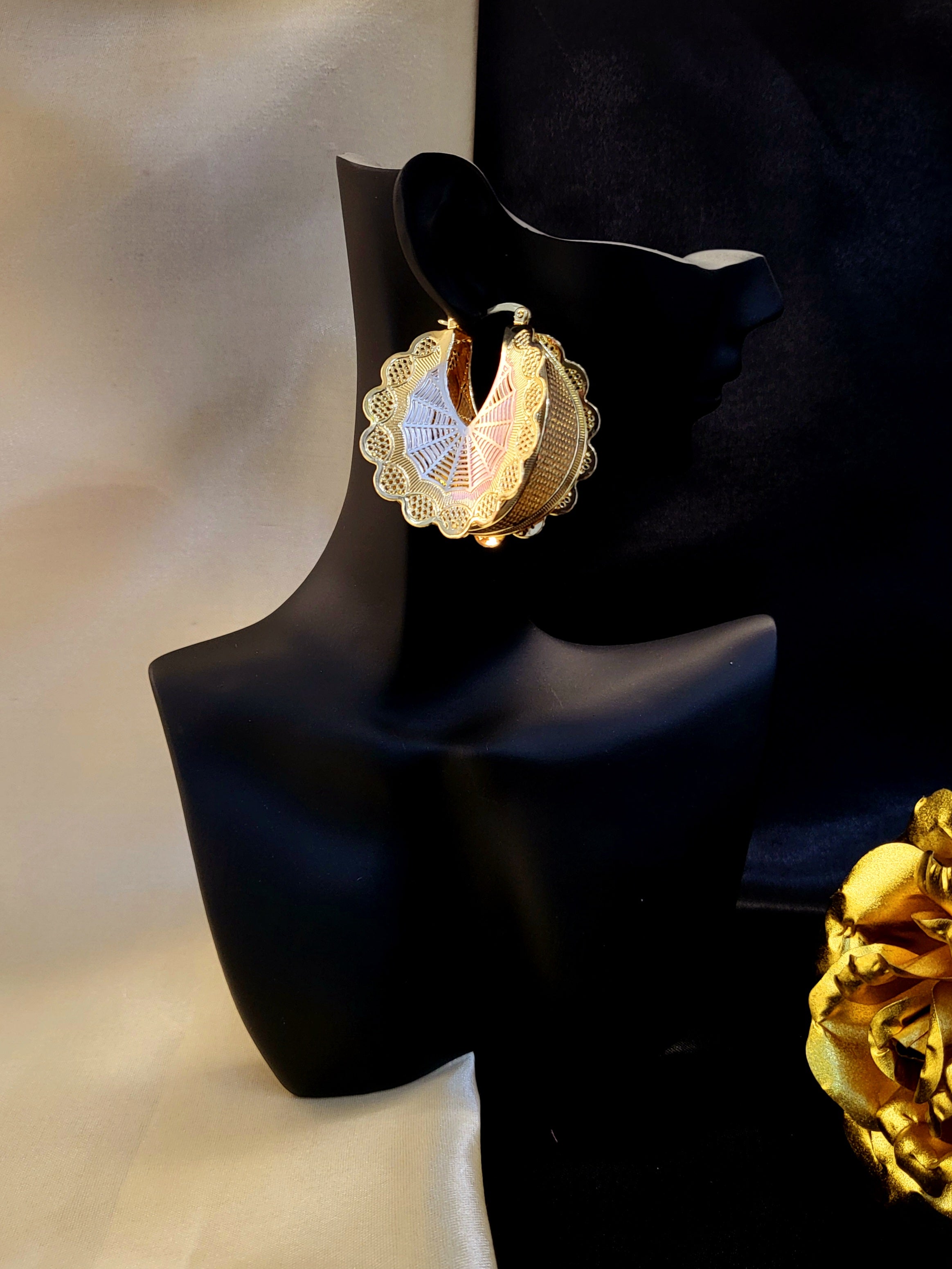 Trio Bloom 3-Tone Floral Earrings