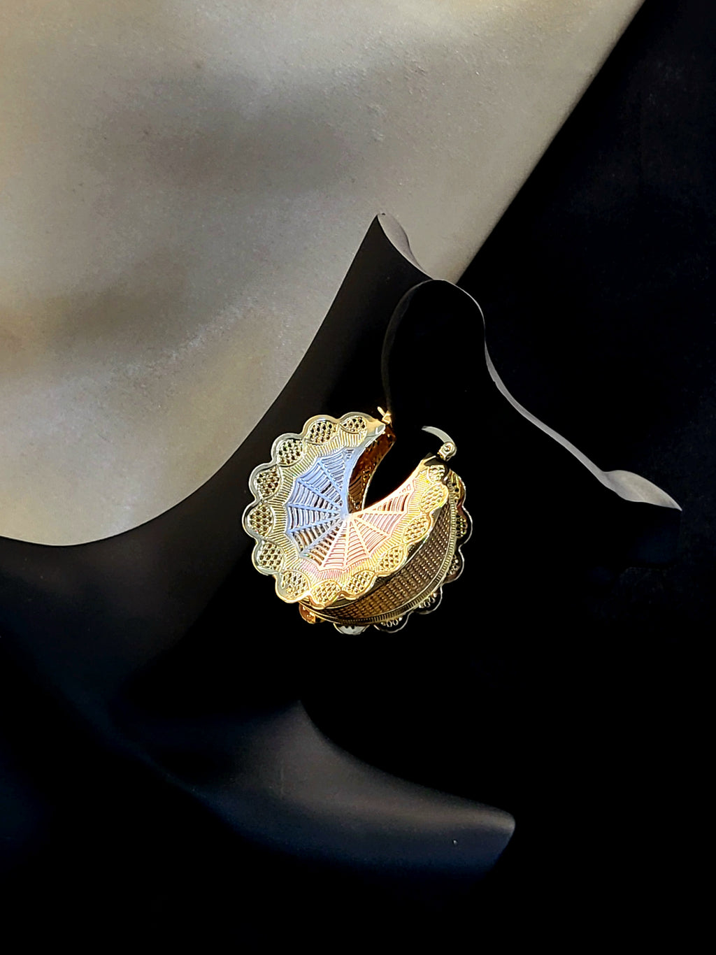 Trio Bloom 3-Tone Floral Earrings
