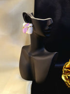 Verde Mosaic Purple Gold-Plated Statement Earrings