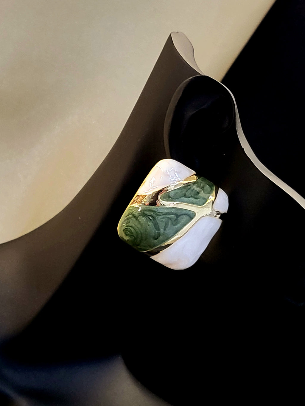 Verde Mosaic Gold-Plated Statement Earrings