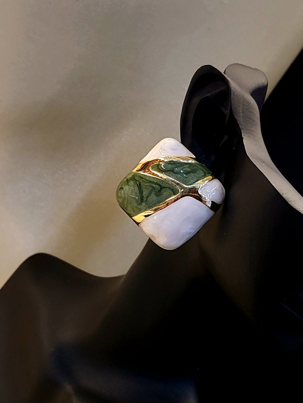 Verde Mosaic Gold-Plated Statement Earrings