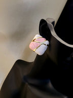 Verde Mosaic Pink Gold-Plated Statement Earrings