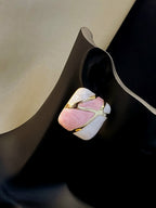 Verde Mosaic Pink Gold-Plated Statement Earrings