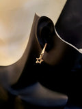 Stellar Rose Gold Star Charm Hoop Earrings