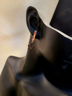 Stellar Rose Gold Star Charm Hoop Earrings
