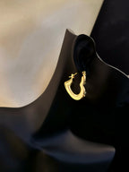 Noir & Heart Gold Hoops