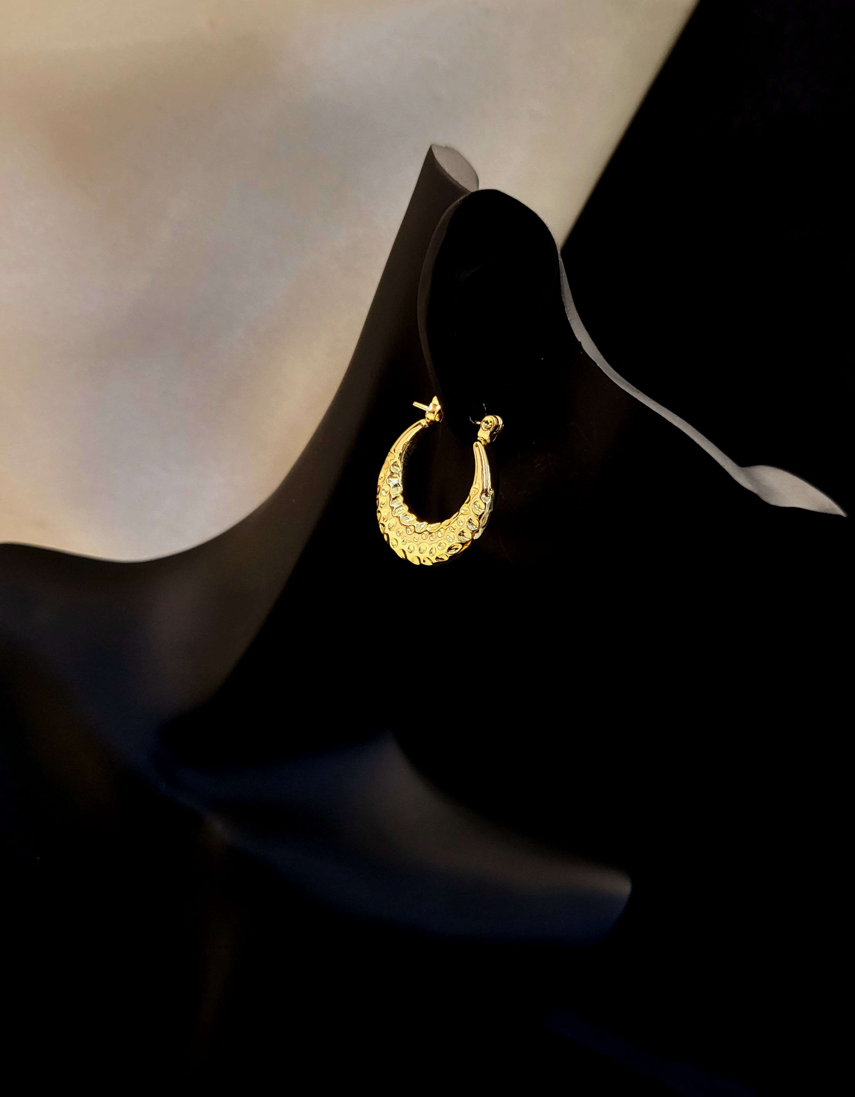 D'Or Classic Hammered Gold Hoops
