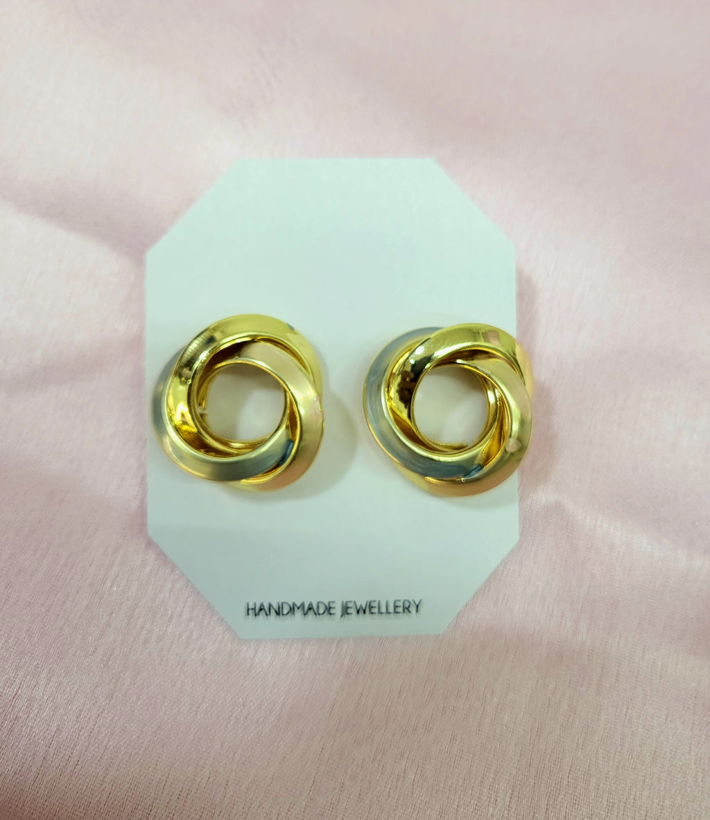 Trio Gleam Knot Stud Earrings