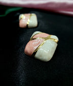 Verde Mosaic Pink Gold-Plated Statement Earrings