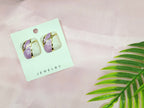 Verde Mosaic Purple Gold-Plated Statement Earrings