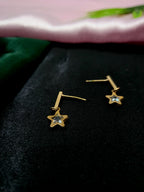 Stellar Rose Gold Crystal Star Drop Earrings