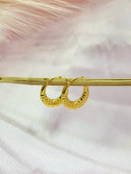 D'Or Classic Hammered Gold Hoops
