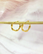 Elara Pinched Gold Hoops
