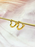 Noir & Heart Gold Hoops