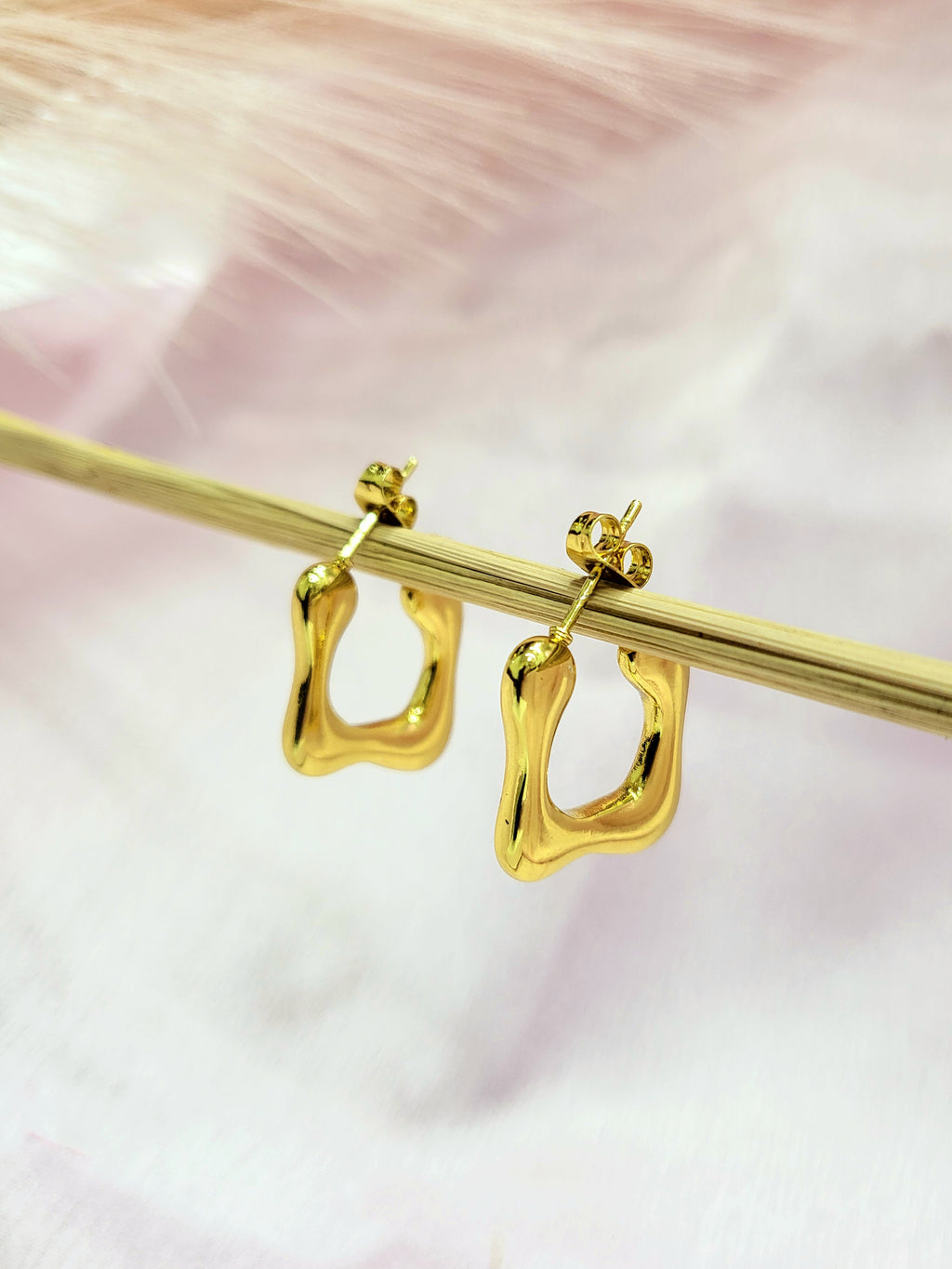 Aurelia Organic Gold-Plated Statement Earrings