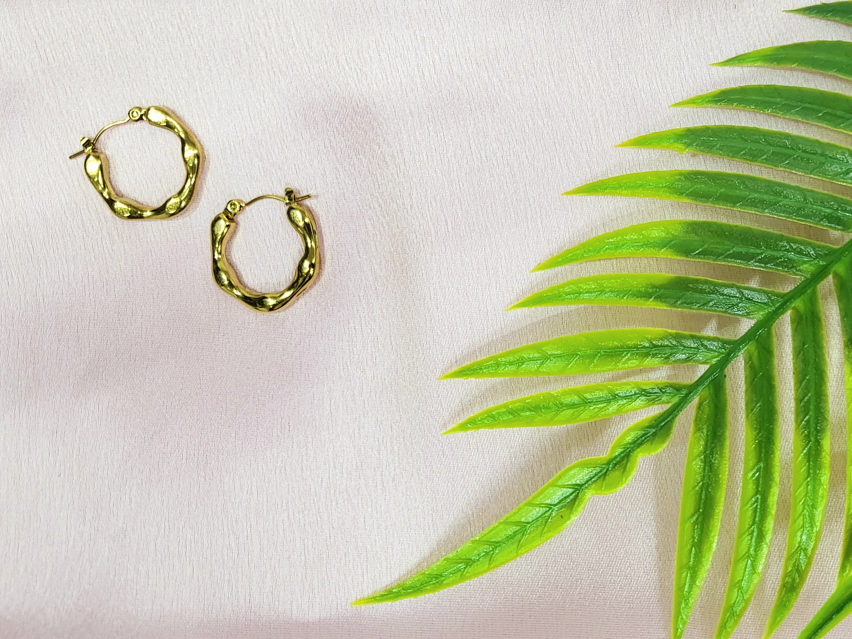 Elara Pinched Gold Hoops