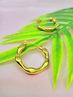 Elara Pinched Gold Hoops
