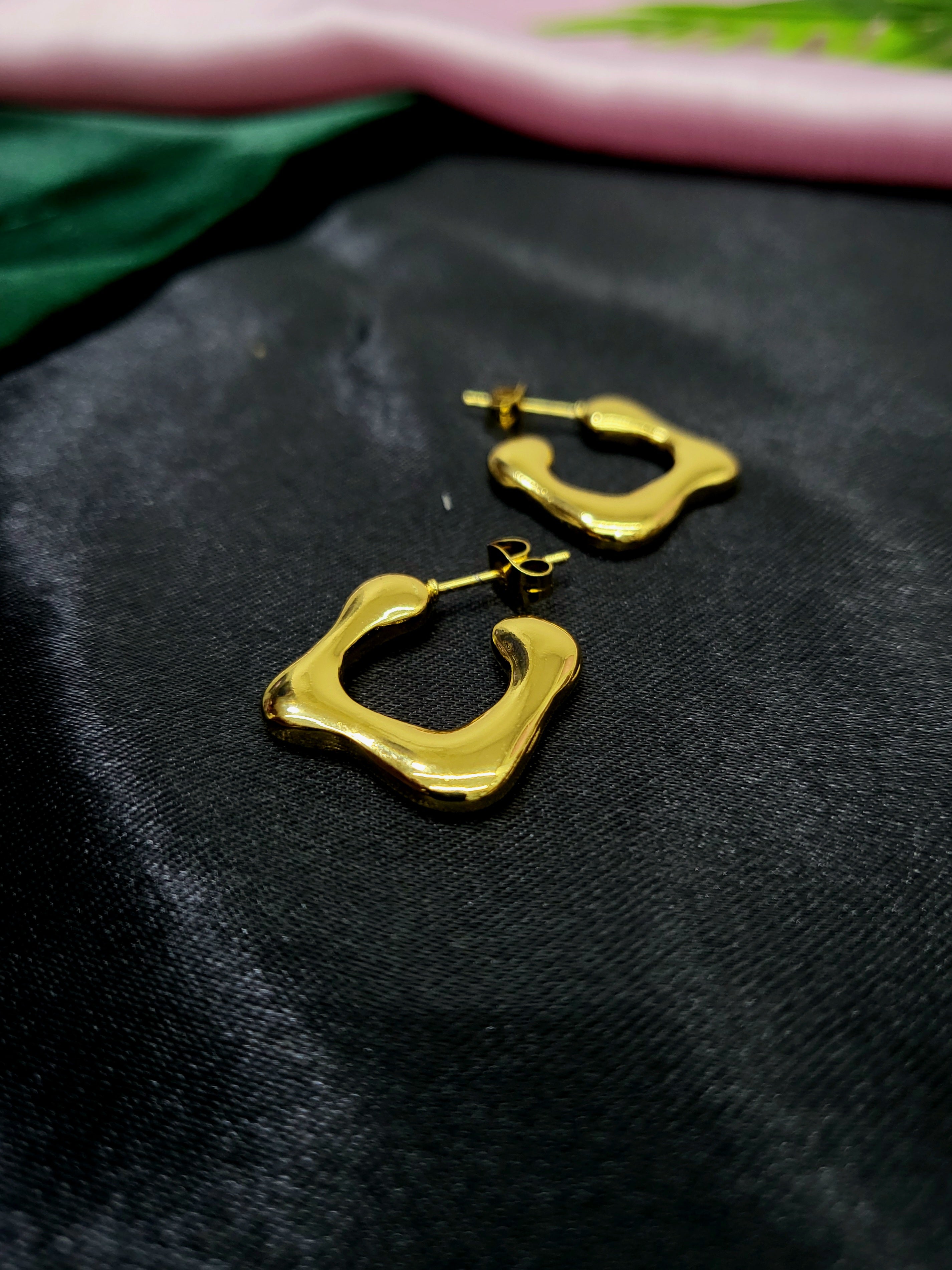 Aurelia Organic Gold-Plated Statement Earrings