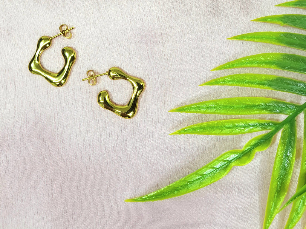 Aurelia Organic Gold-Plated Statement Earrings