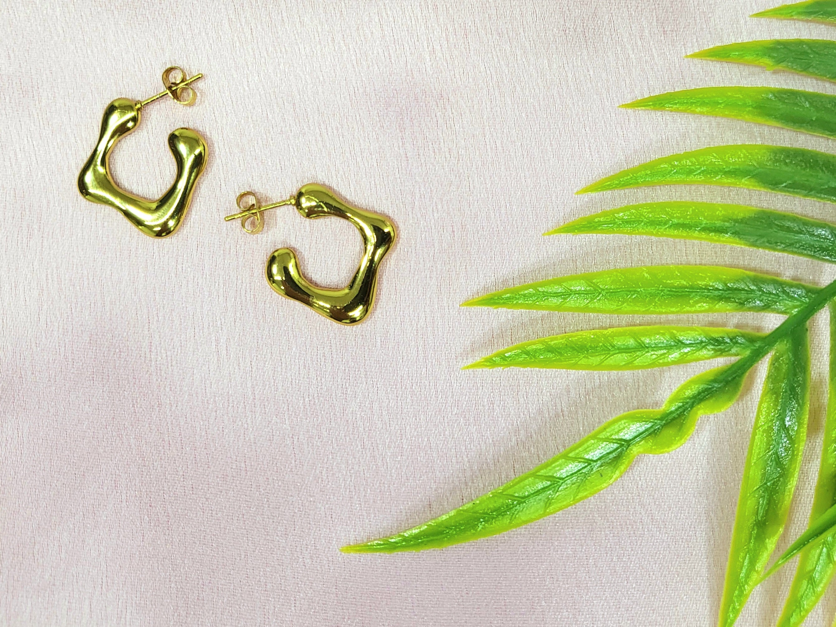 Aurelia Organic Gold-Plated Statement Earrings