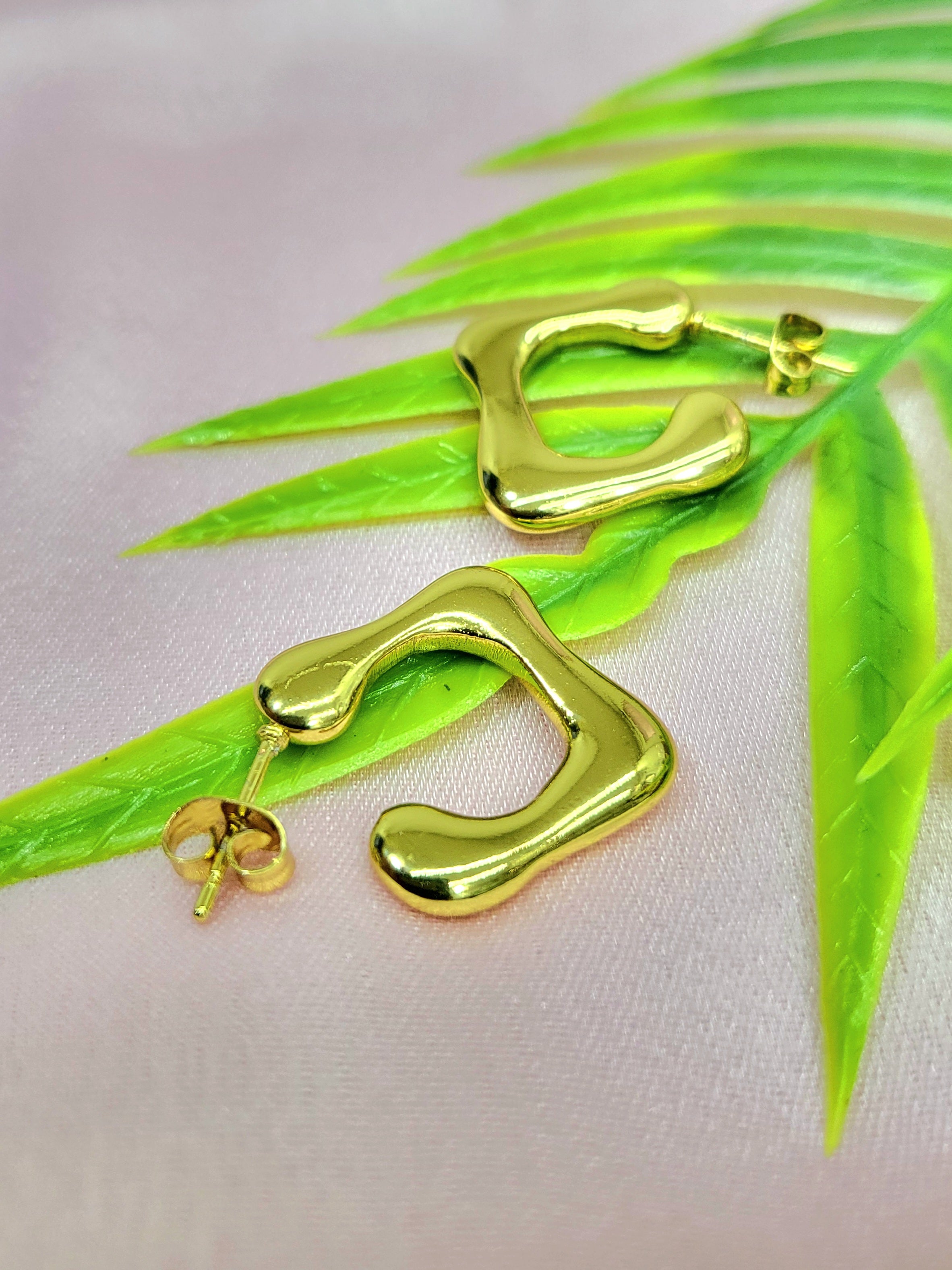 Aurelia Organic Gold-Plated Statement Earrings
