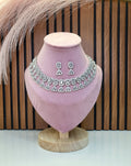 Elowen White Luxury Necklace Set with Earrings | Diamond Finish Bridal Jewellery