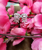 Seraphine Pink Necklace Set with Earrings | Diamond Finish Bridal Jewellery
