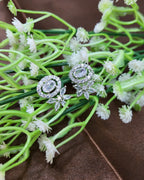 Seraphine White Necklace Set with Earrings | Diamond Finish Bridal Jewellery