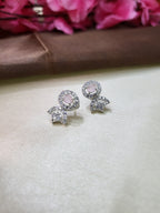 Avielle Pink Diamond Finish Minimal Necklace Set with Earrings