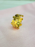 Veloura Floral Gold Ring for Women | Adjustable Waterproof Statement Ring