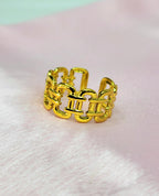 Zephira Gold Plated Stainless Steel Ring for Women | Adjustable Waterproof Statement Ring