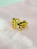 Lunelle Gold Plated Stainless Steel Bow Ring for Women | Adjustable Waterproof Anti-Tarnish Ring