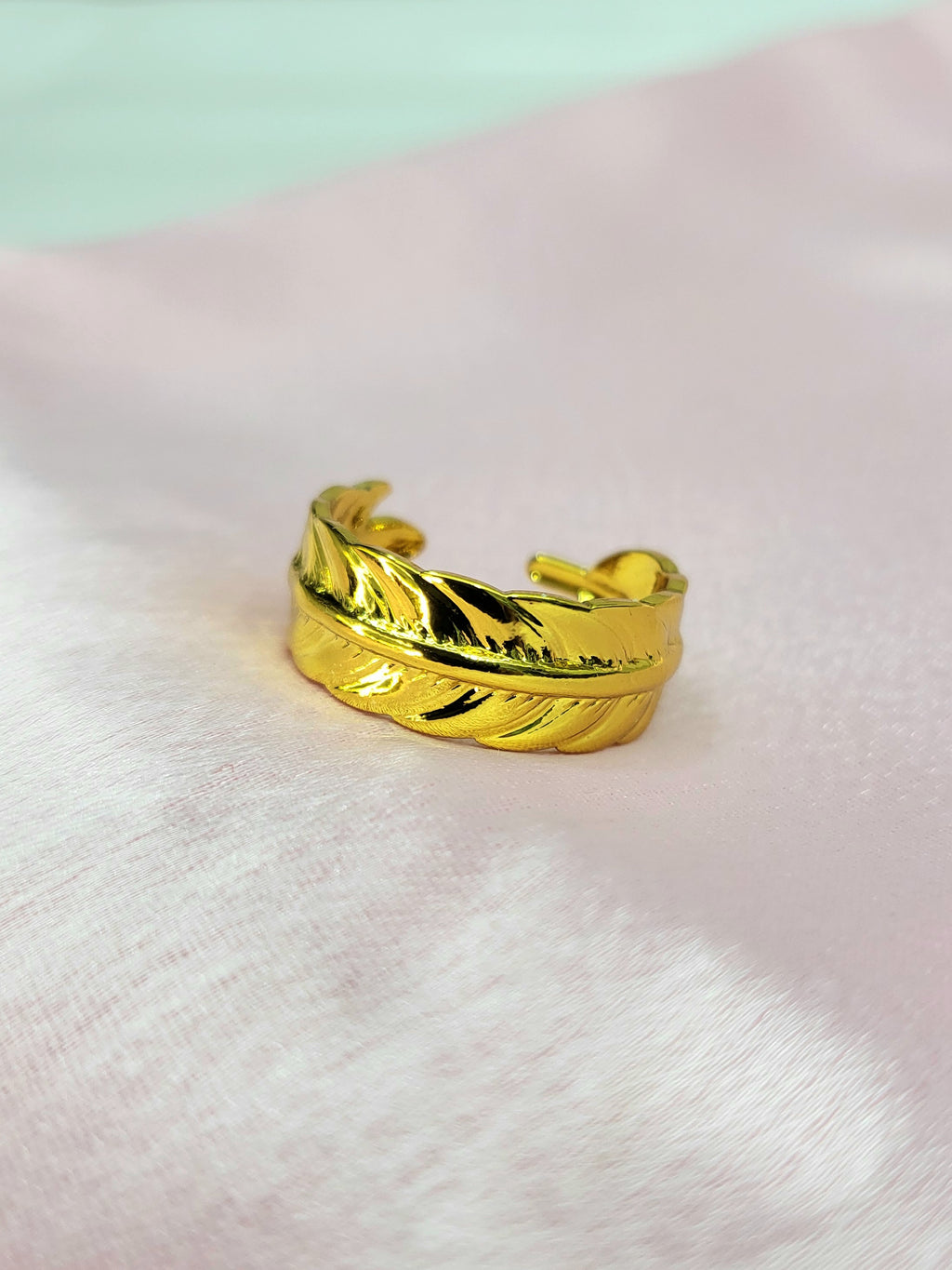 Novelle Gold Feather Statement Ring