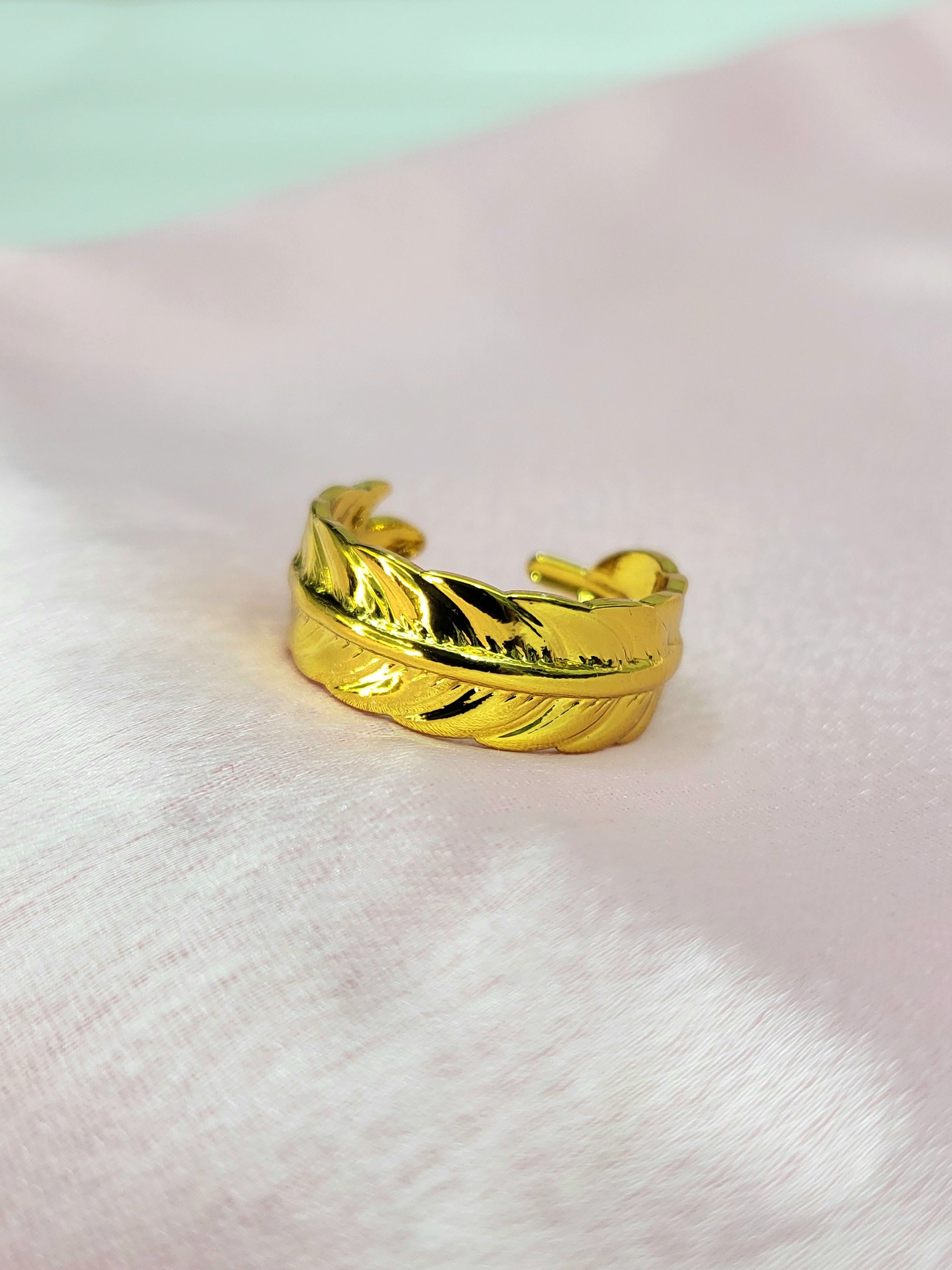 Novelle Gold Feather Statement Ring
