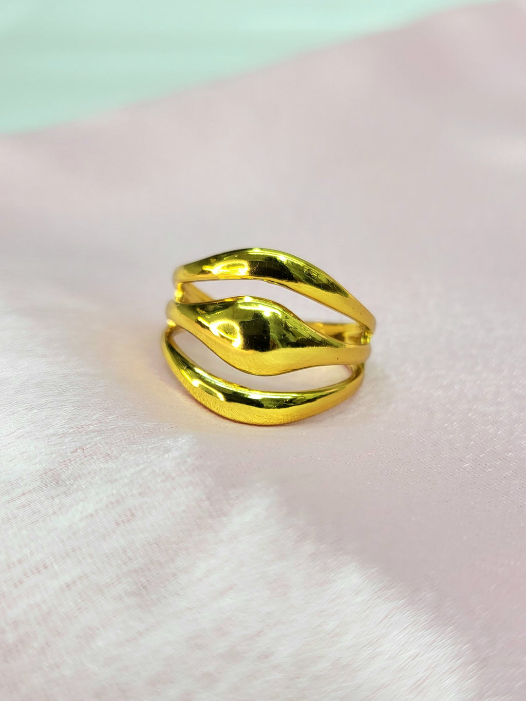 Orelia Gold Multi-Row Statement Ring