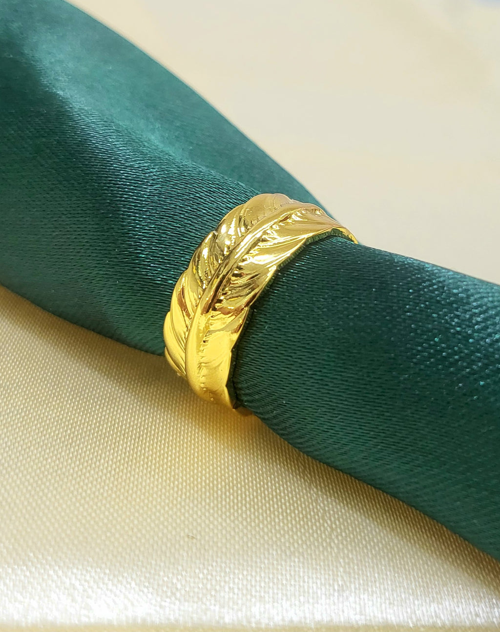 Novelle Gold Feather Statement Ring