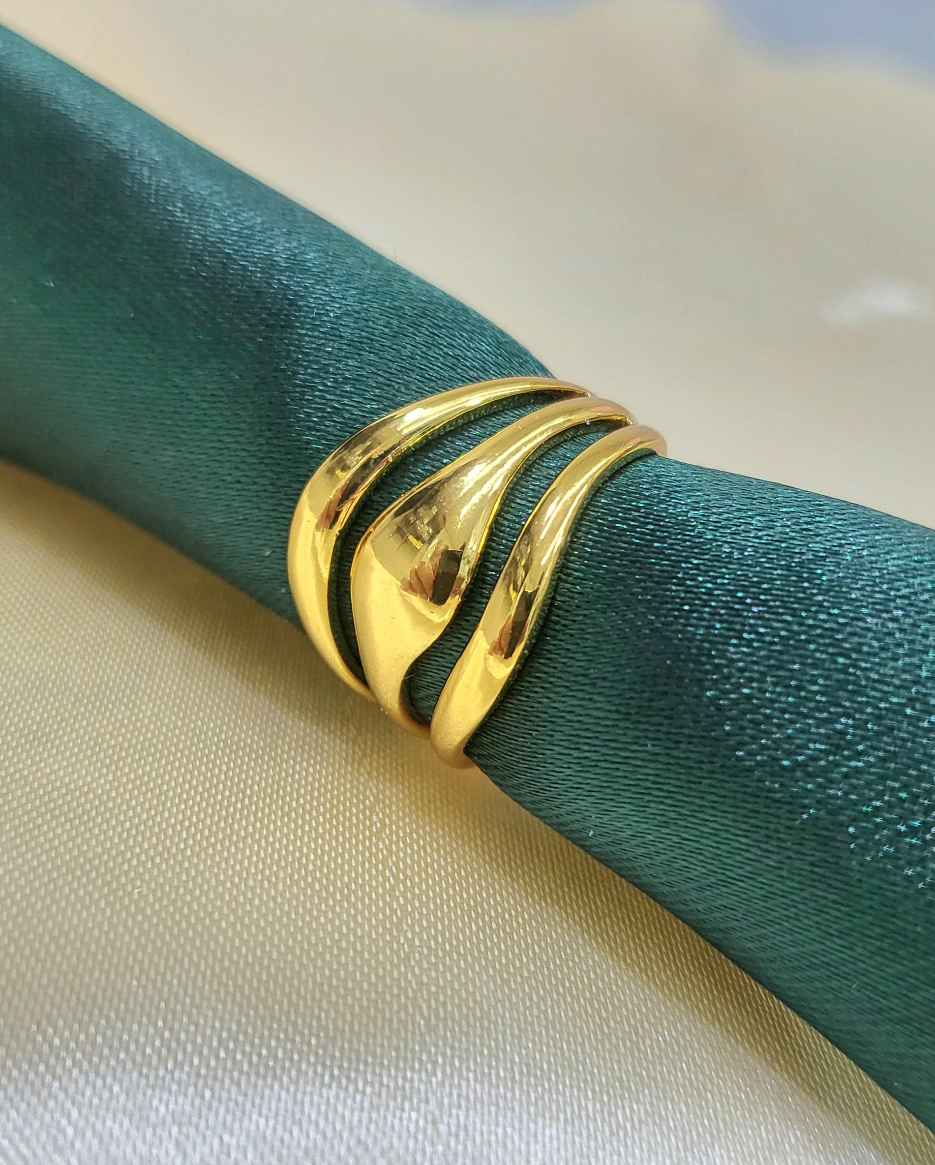 Orelia Gold Multi-Row Statement Ring