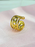 Vionelle Gold Cuban Link Center Split Triple Row Band Ring