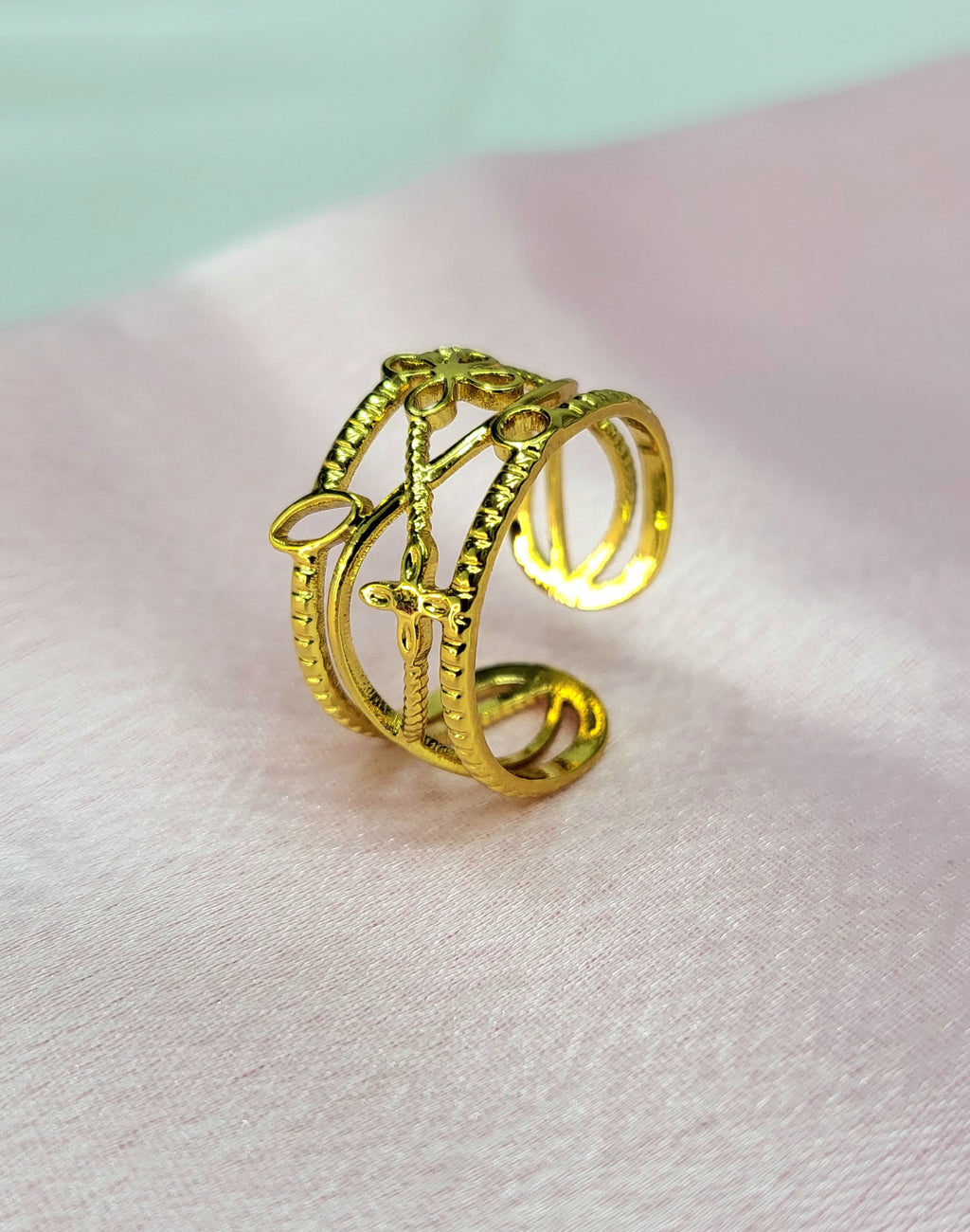 Althea Floral Cage Statement Ring