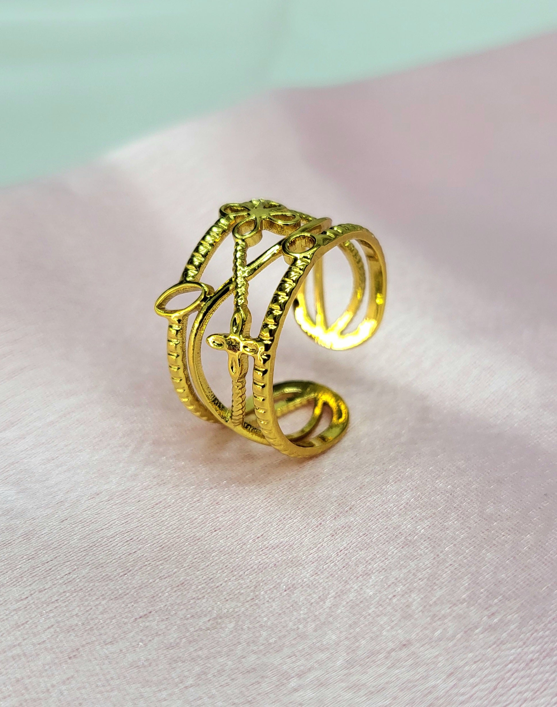 Althea Floral Cage Statement Ring