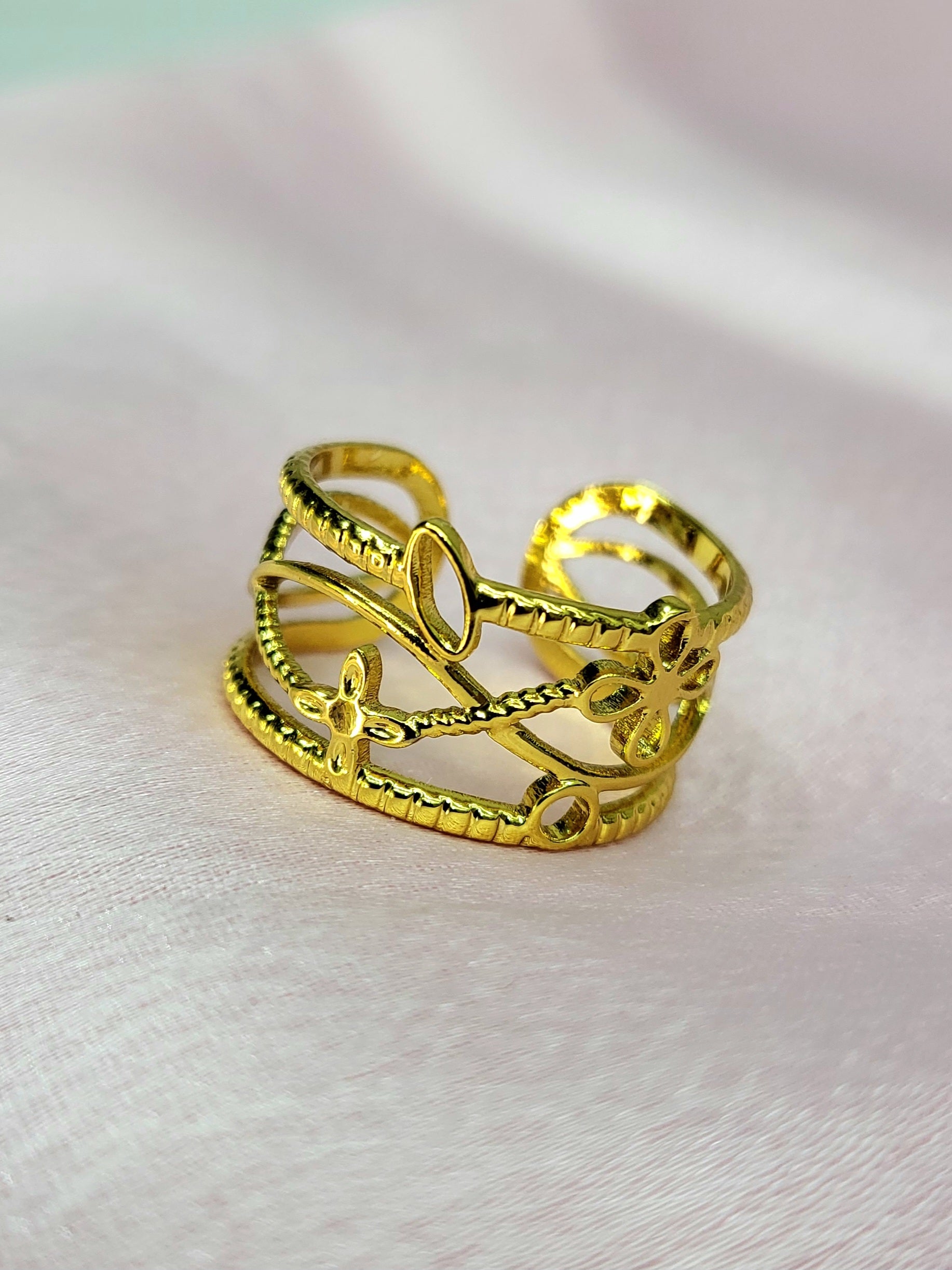 Althea Floral Cage Statement Ring