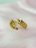 Novera Gold Sculpted Bypass Leaf Branch Open Ring